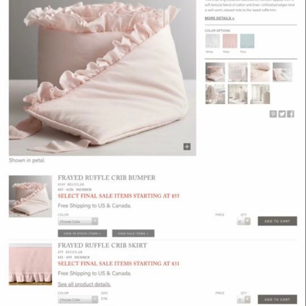 Restoration Hardware Baby Crib Bedding